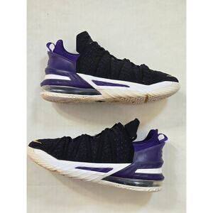 Nike LeBron XVIII 18 Lakers Black Metallic Gold Purple White CW2760 004 4Y